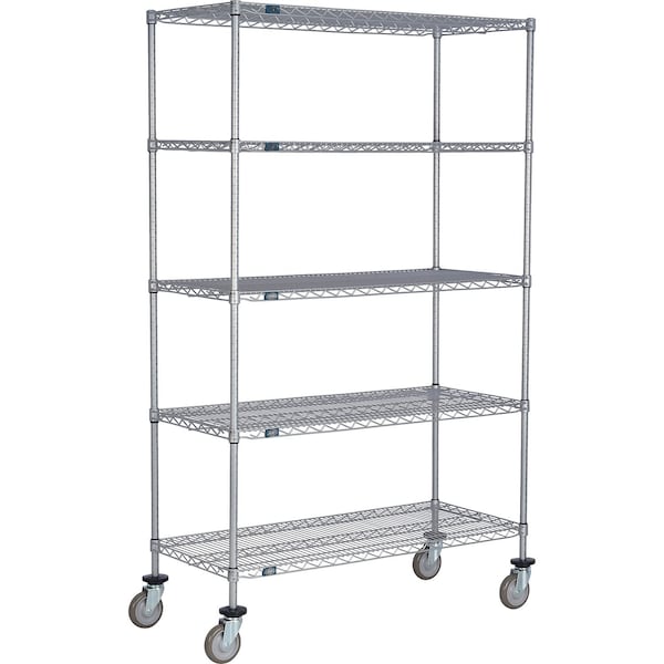 Nexel 5 Shelf Truck, Nexelate, 48inW x 21inD x 80inH, Polyurethane Swivel Casters B3151758 - main